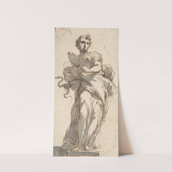 Design for a Statue of Prudence with Sketches at Upper Left Corner by Giuseppe Bernardino Bison