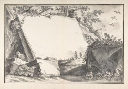 Design for a Title Page; Rocks and Animals
