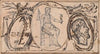Design for a Vignette; Seated Classical Figure