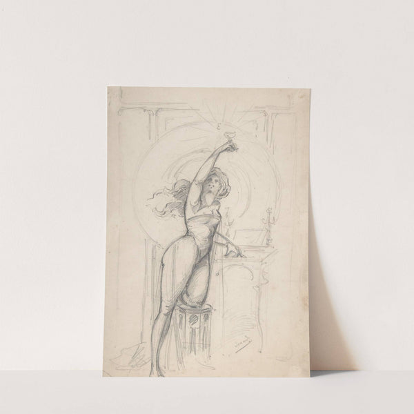Design for an advertisement for champagne by Jean-Roch Isnard