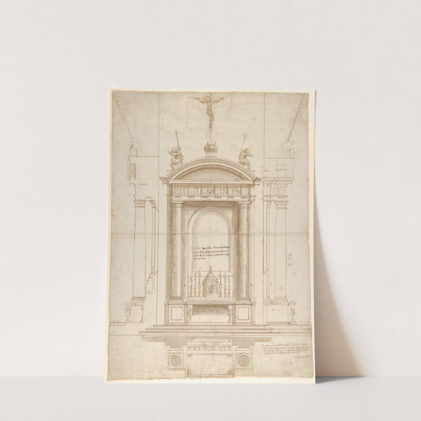Design for an Altar Surmounted by a Crucifix in Four Different Views by Vincenzo de' Rossi