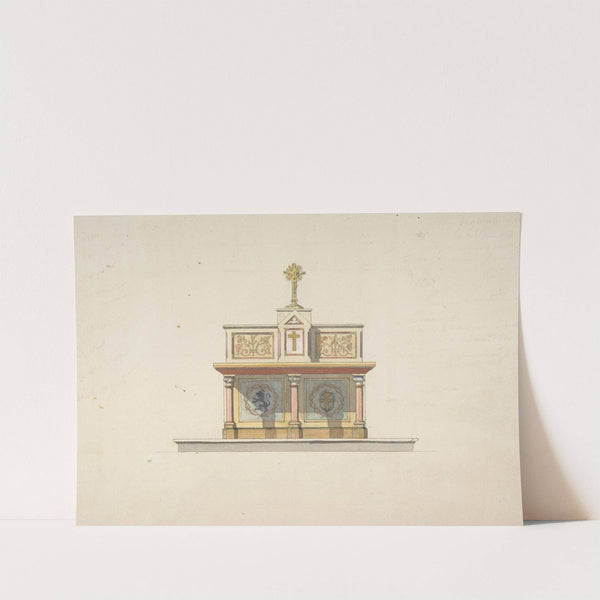 Design for an altar table surmounted by a crucifixion by Jules-Edmond-Charles Lachaise