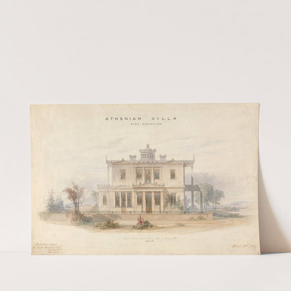 Design for an Athenian Villa, Side Elevation by Edward Jones
