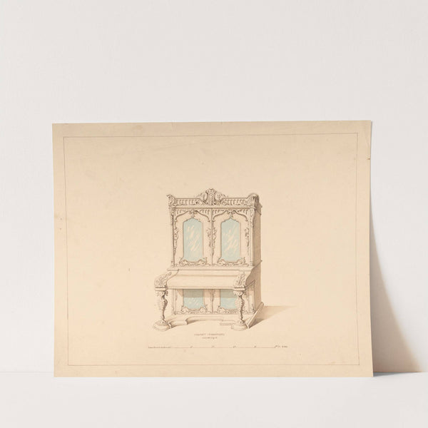 Design for Cabinet Pianoforte, Arabesque Style by Robert William Hume