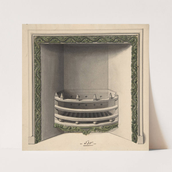 Design for Cast-iron Grate, Elevation and Plan (1814) by Benjamin Dean Wyatt