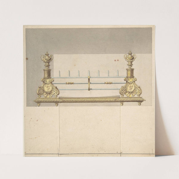 Design for Cast-iron Grate with Green Metal Surround (ca. 1814) by Benjamin Dean Wyatt