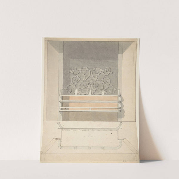 Design for Cast-iron Grate with Green Metal Surround by Benjamin Dean Wyatt