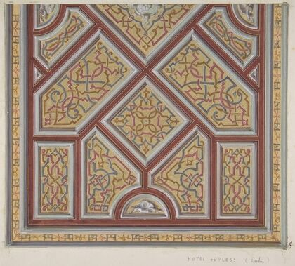 Design for Ceiling Decoration in the Hôtel de Pless, Berlin (19th Century)