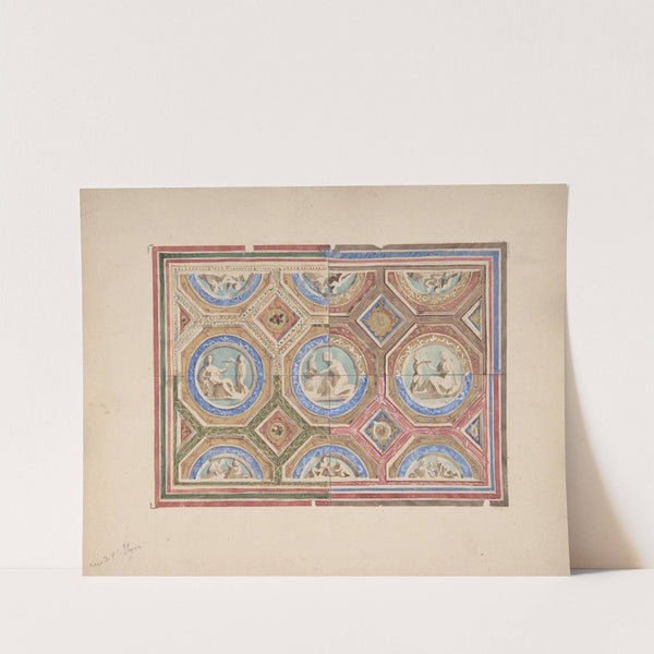 Design for Coffered Ceiling in Four Alternate Color Schemes, Empress Eugenie's Hotel by Jules-Edmond-Charles Lachaise