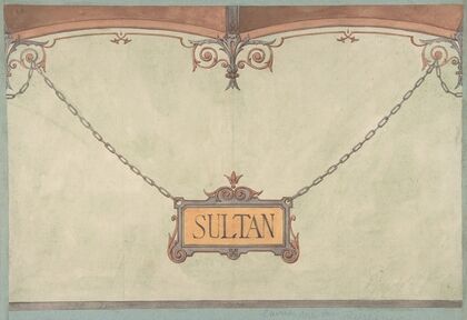 Design for Decorated ‘Sultan’ Plaque for Stable Wall, Hôtel Candamo
