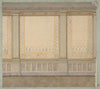 Design for decoration of a wall with painted panels separated by pilasters (1830–97)