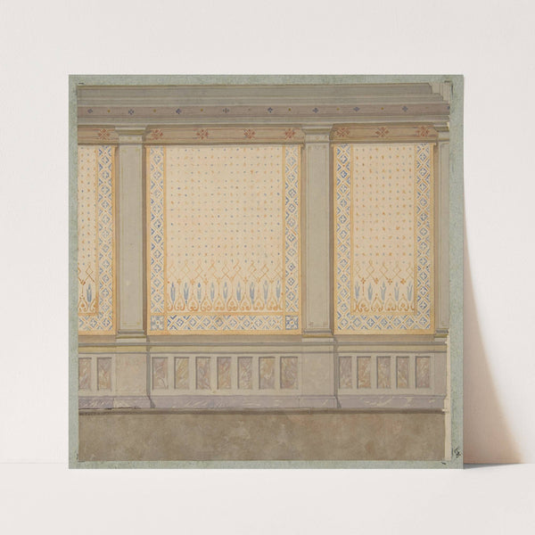 Design for decoration of a wall with painted panels separated by pilasters (1830–97) by Jules-Edmond-Charles Lachaise