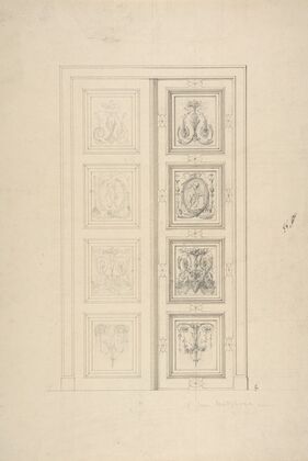 Design for double doors in a house at 18 rue Matignon