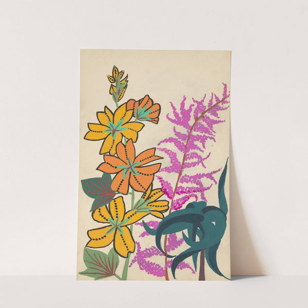 Design for embroidery of flower branches and leaves by Atelier Martine