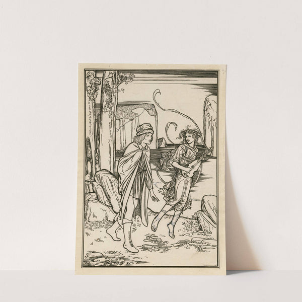 Design for full-page illustration to act 1, scene 2 of Bell’s edition of The tempest (1900) by Robert Anning Bell
