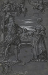 Design for Glass Painting: Man and Woman in Architectural Setting