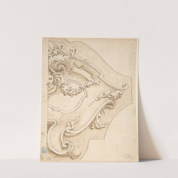 Design for Half Cartouche with Mask by Fortunato Tesi