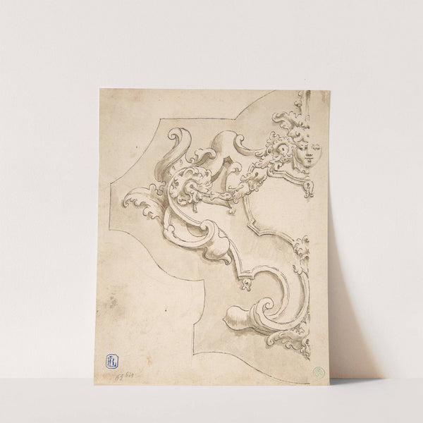 Design for Half Cartouche with Mask by Fortunato Tesi