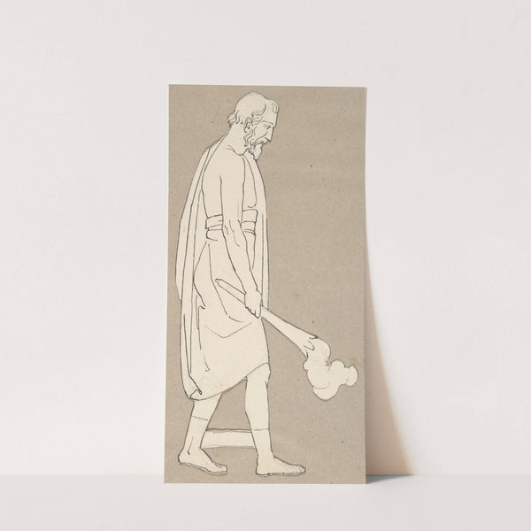 Design for large fireplace white tiles produced in Wedgwood's factory by After John Flaxman