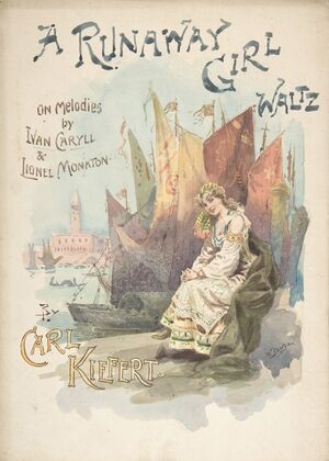Design for music cover; A Runaway Girl Waltz — size preview