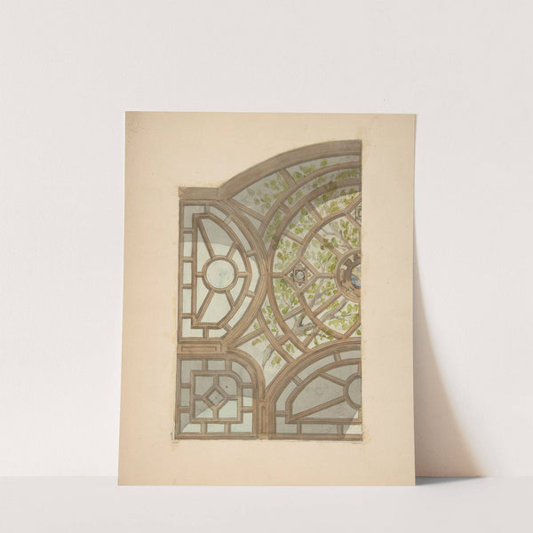 Design for one section of a ceiling painted with trees and lattices by Jules-Edmond-Charles Lachaise