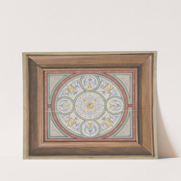 Design for painted decoration of a ceiling incorporating interwined initials; DD by Jules-Edmond-Charles Lachaise