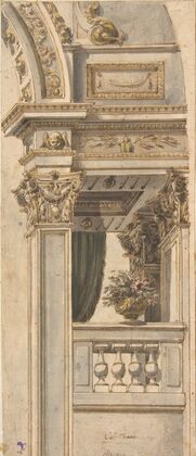 Design for Part of a Wall Elevation with a Balcony flanking an Arch