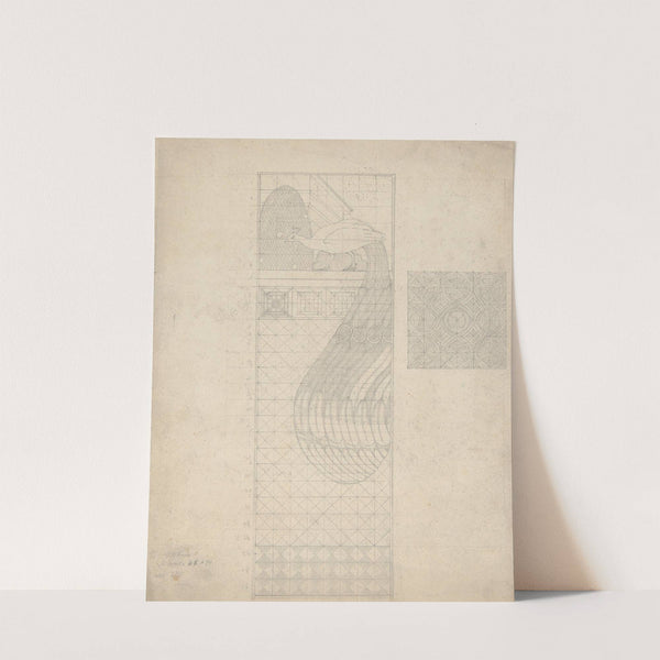 Design for Peacock Panel and a Tile by Herbert Crowley