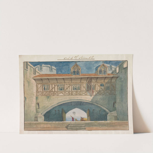 Design for Setting of Charles Kean's Richard II at the Princess's Theatre on March 12, 1857, Act 5, Scene 1 by George Cressal Ellis