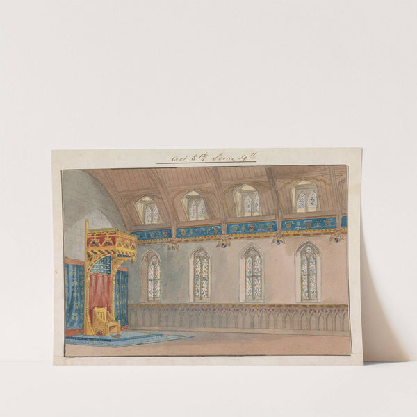 Design for Setting of Charles Kean's Richard II at the Princess's Theatre on March 12, 1857, Act 5, Scene 4 by George Cressal Ellis