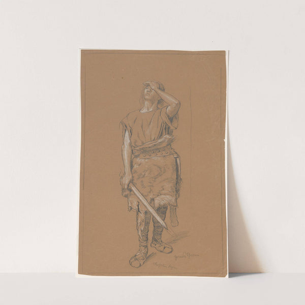 Design for Siegfired’s costume (1896) by Hans Thoma