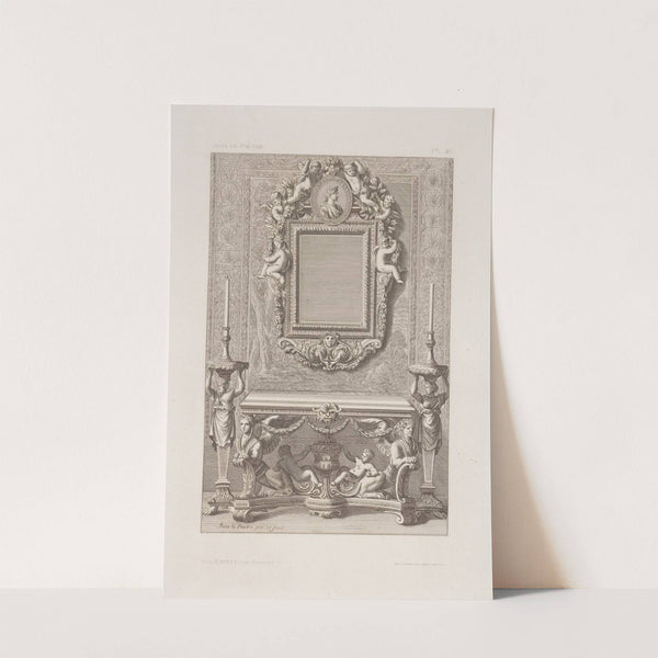 Design for table, two candlesticks, and mirror by André-Charles Boulle