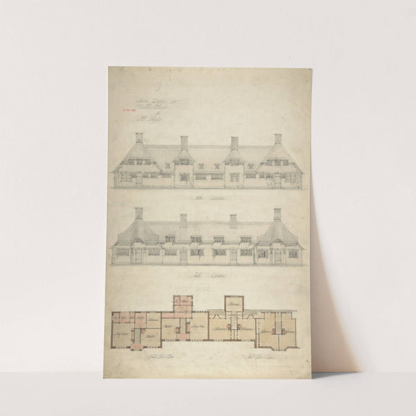 Design for Thatched Cottages for Mrs. Kingsley by Charles Edward Mallows