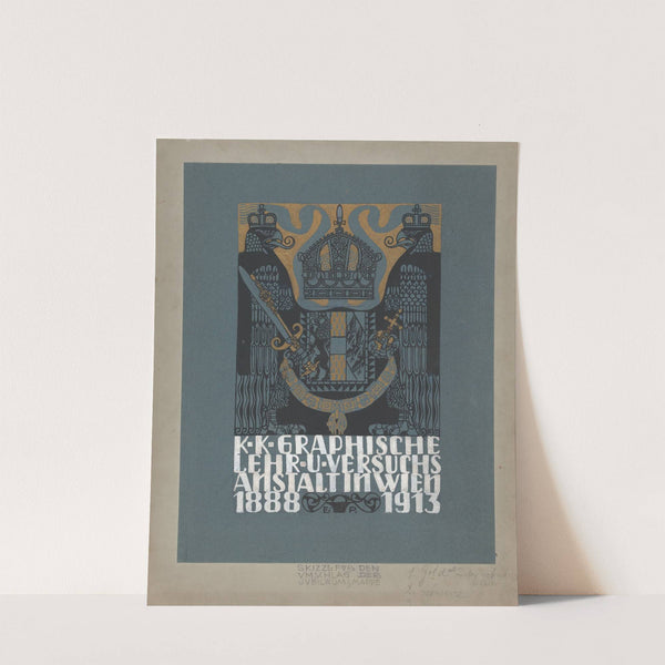 Design for the cover of the 25th anniversary publication of the Viennese Graphic Design School (1913) by Erwin Puchinger