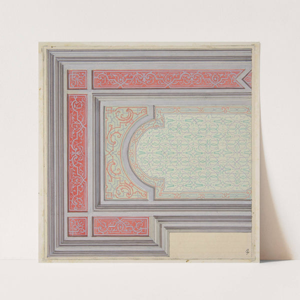 Design for the decoration of a ceiling in strapwork and rinceaux (1830–97) by Jules-Edmond-Charles Lachaise