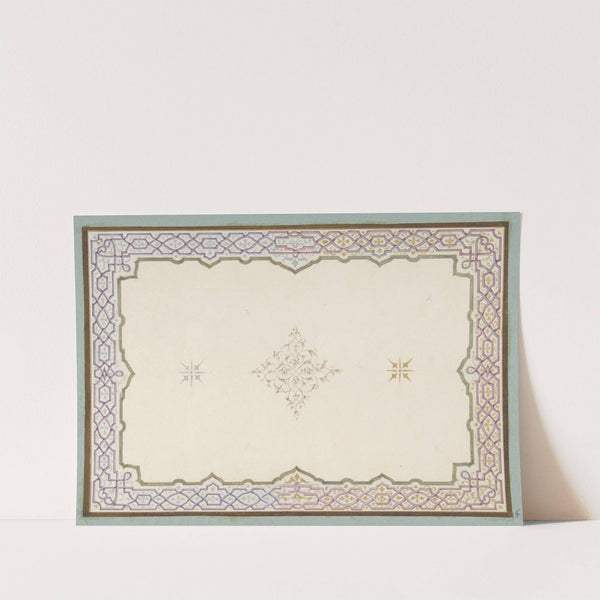 Design for the decoration of a ceiling with a border of strapwork and a central filagree medallion (1830–97) by Jules-Edmond-Charles Lachaise