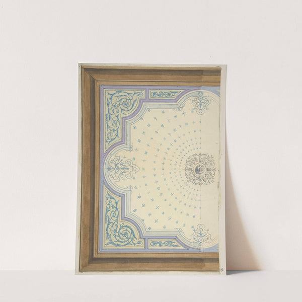 Design for the decoration of a ceiling with strapwork and rinceaux by Jules-Edmond-Charles Lachaise