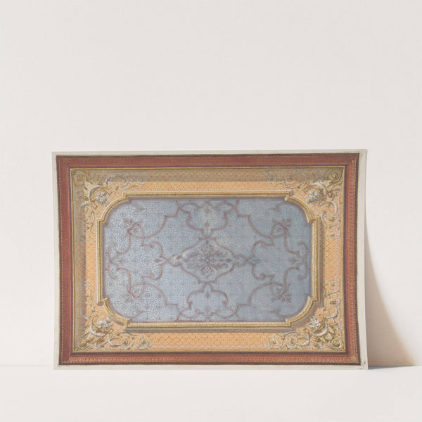 Design for the decoration of a ceiling with urns, swags, and portrait medallions in the four corners by Jules-Edmond-Charles Lachaise