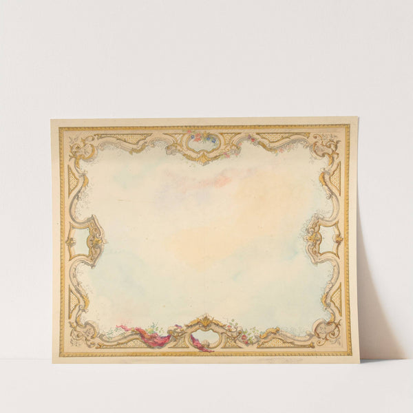 Design for the decoration of aceiling with painted clouds and a pierced border by Jules-Edmond-Charles Lachaise