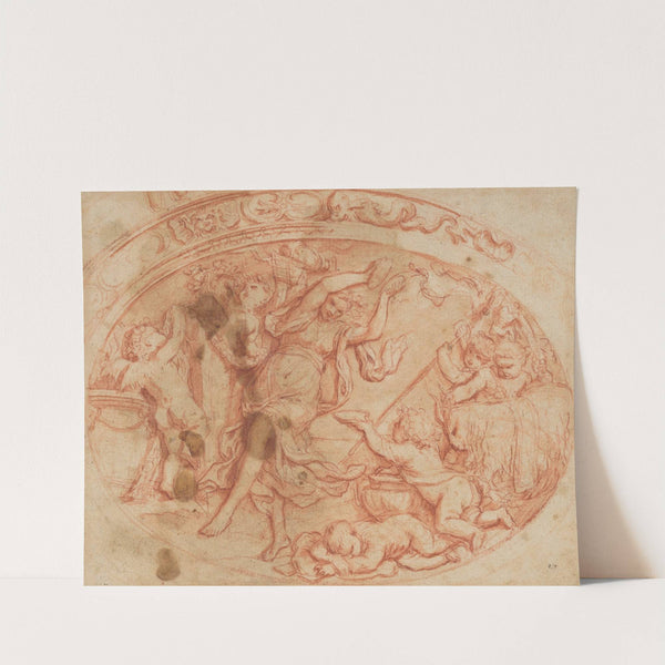 Design for the Decoration of an Oval Dish with a Bacchanal (17th century) by Filippo Lauri