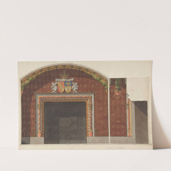 Design for the decoration of the fireplace in the library of the Chateau de Mouchy by Jules-Edmond-Charles Lachaise