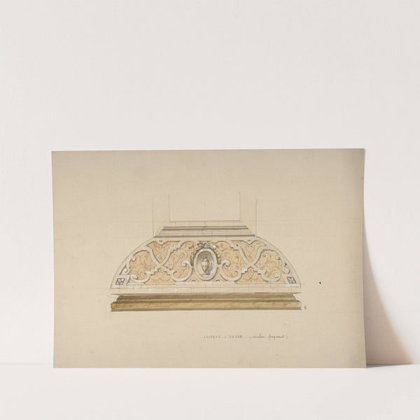 Design for the decoration of the stairway in the Chateau d'Ognon of M. deMachy (Oise, France) by Jules-Edmond-Charles Lachaise