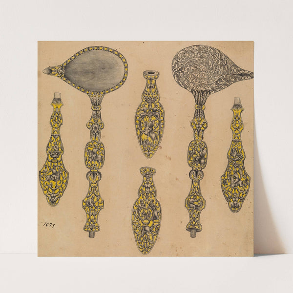 Design for the Decoration of Two Firearms Accessories, a Ladle and a Screwdriver by Eusebio Zuloaga