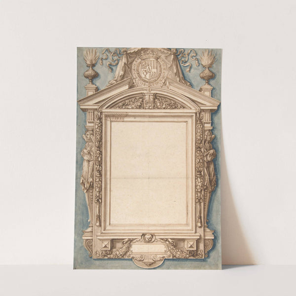 Design for the Frame of a Funerary Plaque with the Coat of Arms of Roger II de Saint Lary, Duc de Bellegarde by Etienne Martellange