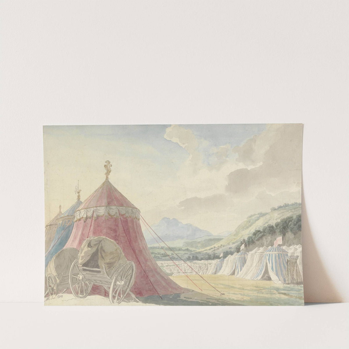 Design for the Haymarket Theatre; 'The Battle of Hexham', by Colman the Younger by Michael Angelo Rooker