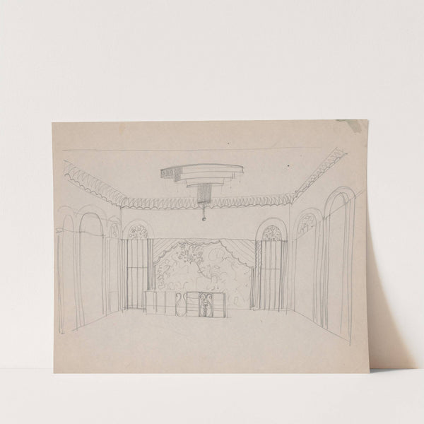 Design for the Lentheric Salon, Fifth Ave. & 58th St., Savoy-Plaza Hotel, New York, NY. Perspective sketch by Winold Reiss