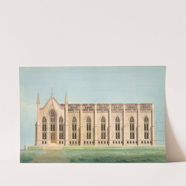 Design for the North Wing of the Library and Chapel Building at the University of Michigan, Ann Arbor by Alexander Jackson Davis