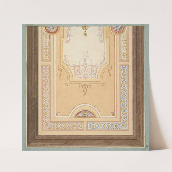 Design for the painted decoration of a ceiling in with strapwork and rinceaux (1830–97) by Jules-Edmond-Charles Lachaise