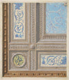 Design for the painted decoration of a coffered ceiling with initials; VR