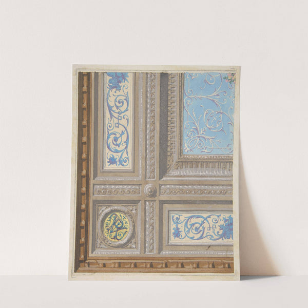 Design for the painted decoration of a coffered ceiling with initials; VR by Jules-Edmond-Charles Lachaise